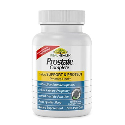 Real Health The Prostate Formula - Prostatagesundheit für Männer, Sägepalmen-Formel für gesunde Blase und Harnwegsunterstützung, mit Lycopin, Resveratrol & Selen - 30 Kapseln