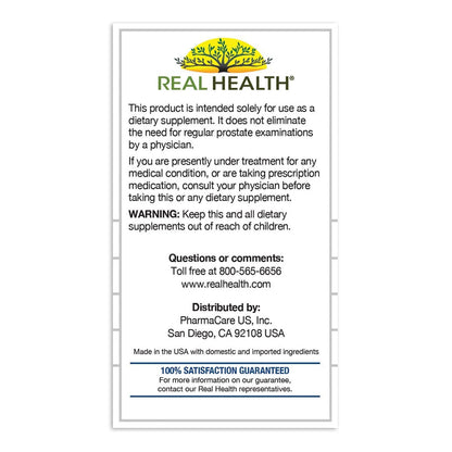 Real Health The Prostate Formula - Prostatagesundheit für Männer, Sägepalmen-Formel für gesunde Blase und Harnwegsunterstützung, mit Lycopin, Resveratrol & Selen - 30 Kapseln