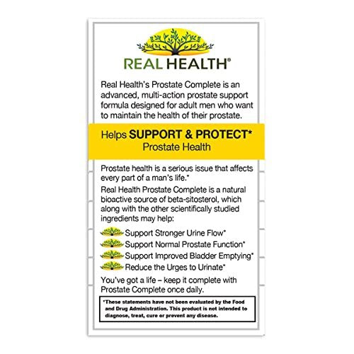 Real Health The Prostate Formula - Prostatagesundheit für Männer, Sägepalmen-Formel für gesunde Blase und Harnwegsunterstützung, mit Lycopin, Resveratrol & Selen - 30 Kapseln