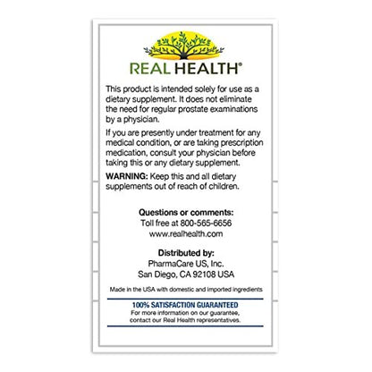 Real Health The Prostate Formula - Prostatagesundheit für Männer, Sägepalmen-Formel für gesunde Blase und Harnwegsunterstützung, mit Lycopin, Resveratrol & Selen - 30 Kapseln