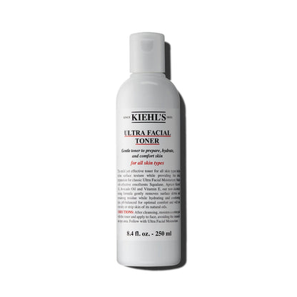 Kiehl's Ultra Facial Toner mit Squalan – Alkoholfreier Gesichtstoner für Feuchtigkeit und verfeinerte Hauttextur mit Avocadoöl & Vitamin E, parabenfrei – 250 ml