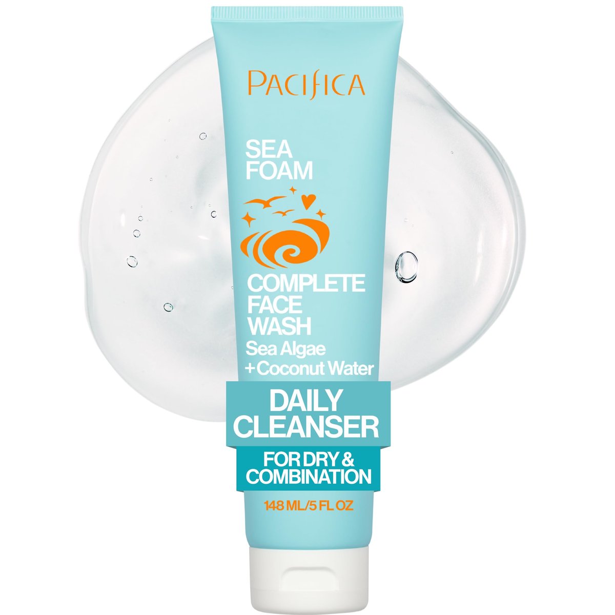 Pacifica Beauty Sea Foam Gesichtsreinigung – Täglicher sanfter Schaumreiniger mit Kokoswasser & Meeresalgen, entfernt Make-up, für Mischhaut & fettige Haut, vegan & tierversuchsfrei