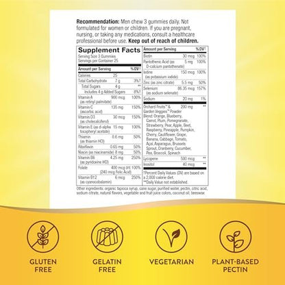 Nature's Way Alive! Men's Gummie-Multivitamin – Unterstützt Herzgesundheit und Muskelfunktion mit vollem B-Vitamin-Komplex, 75 Gummibärchen (Orange, Traube, Kirsche)