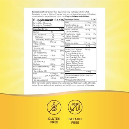Nature's Way Alive! Premium Frauen Multivitamin Gummis – Unterstützt den Energiestoffwechsel* und die Muskelfunktion* mit B-Vitaminen, Geschmacksrichtungen Traube, Kirsche & Blaubeere-Acai, 75 Gummis (Verpackung kann variieren)