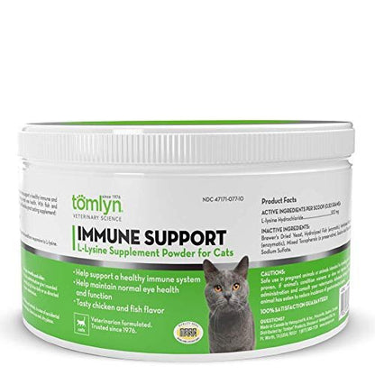 Tomlyn Immune Support Tägliches L-Lysin-Pulver für Katzen und Kätzchen, Fischgeschmack, 100 g (3,5 oz)