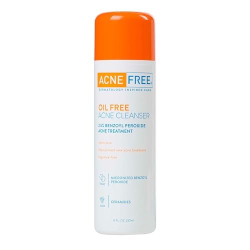 AcneFree Ölfreier Reiniger mit Benzoylperoxid 2,5% und Glykolsäure – 237 ml