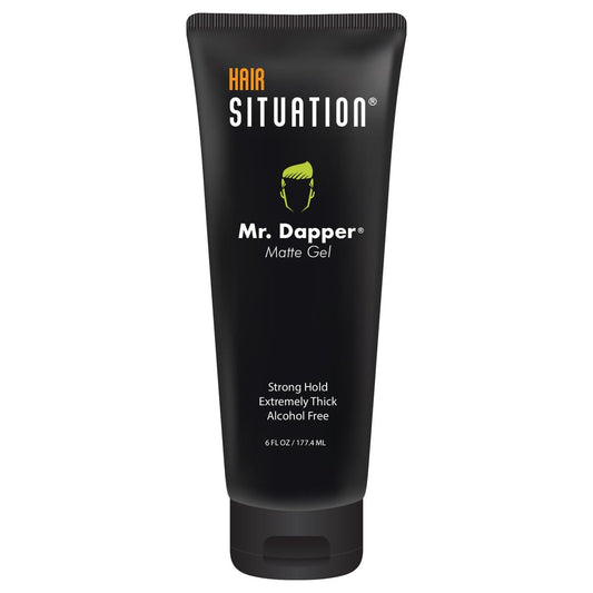 Hair Situation Mr. Dapper Matte Look Strong Hold Styling Haar Gel für Männer – Anti-Feuchtigkeitsschild, Anti-Frizz und fliegende Haare, alkoholfrei, keine Rückstände, mit Vitaminen für kräftigeres Haar, 177 ml