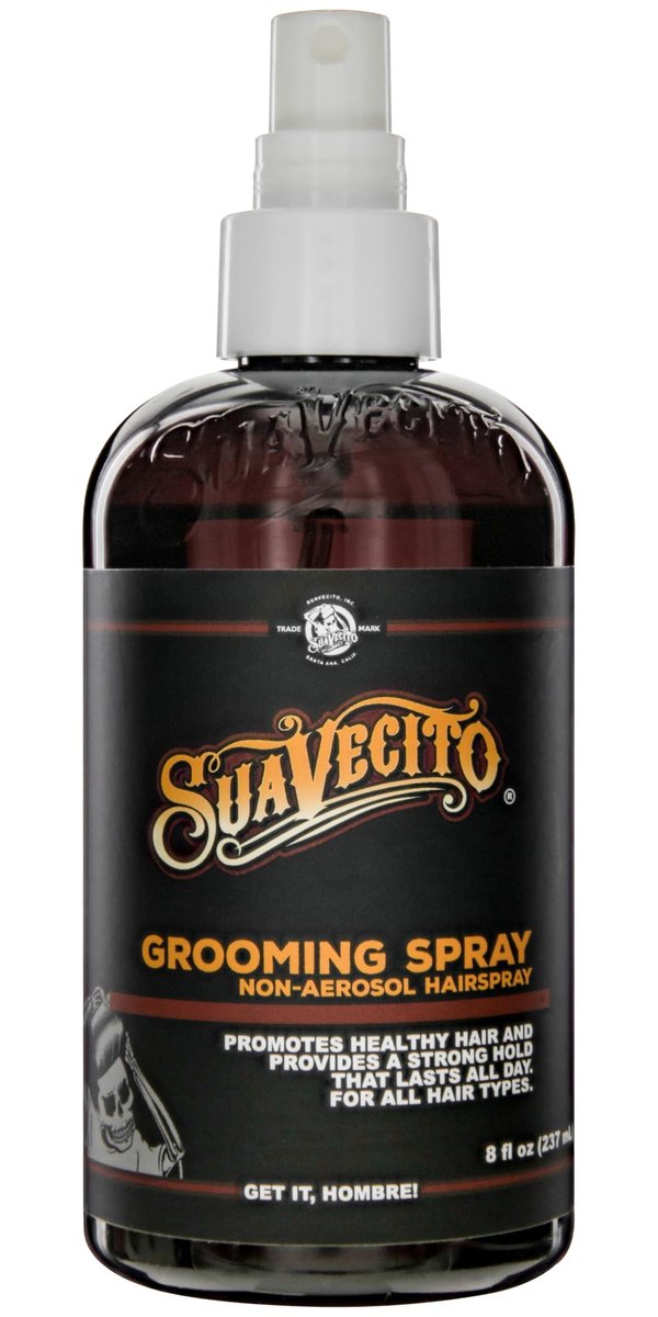 Suavecito Haarspray für Männer – 8 oz – Klassischer Barber-Duft, mittlerer Glanz, starker Halt – Für alle Haartypen und Texturen