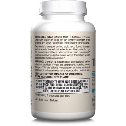Jarrow Formulas® Theanine 100 mg – Nahrungsergänzungsmittel, 60 Kapseln, 60-Tage-Versorgung