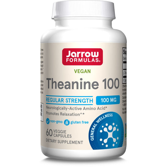 Jarrow Formulas® Theanine 100 mg – Nahrungsergänzungsmittel, 60 Kapseln, 60-Tage-Versorgung