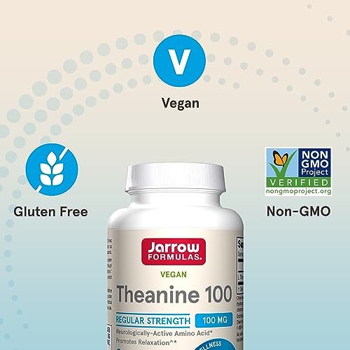 Jarrow Formulas® Theanine 100 mg – Nahrungsergänzungsmittel, 60 Kapseln, 60-Tage-Versorgung