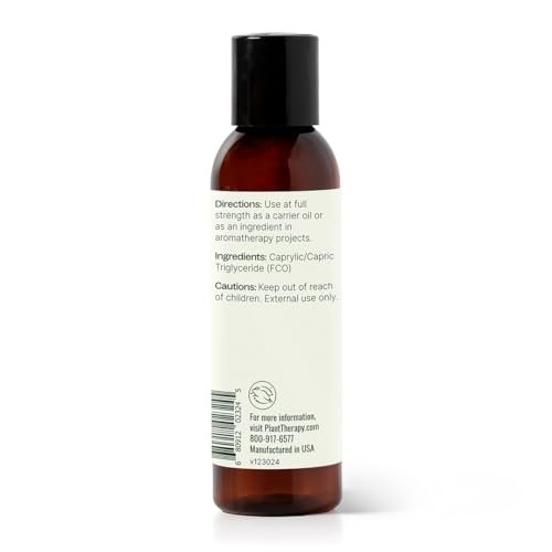 Plant Therapy Fraktioniertes Kokosöl für Haut, Haare, Körper, Verdünnung ätherischer Öle, 100% reiner, natürlicher Feuchtigkeitsspender, Massage- & Aromatherapie-Trägeröl, 118 ml