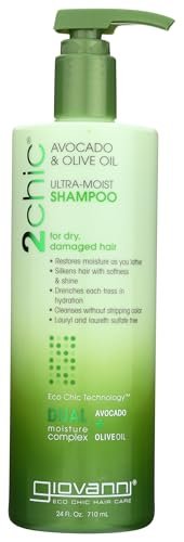 GIOVANNI 2chic Ultra-Moist Shampoo - Avocado & Olivenöl, cremige Feuchtigkeitsformel mit Aloe Vera, Sheabutter, botanischen Extrakten, ohne Parabene, farbsicher - 710 ml