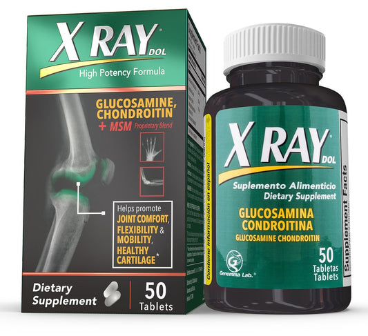 X Ray High Potency Gelenk Gesundheitsergänzung mit Glucosamin 1500mg, Chondroitin 300mg, MSM 120mg – Unterstützt gesunde Gelenke, Knochen & Knorpel – 50 Kapseln