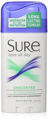 Sure Invisible Solid Antiperspirant & Deodorant – Ungetönt, 12er-Pack (je 2,7 Unzen)