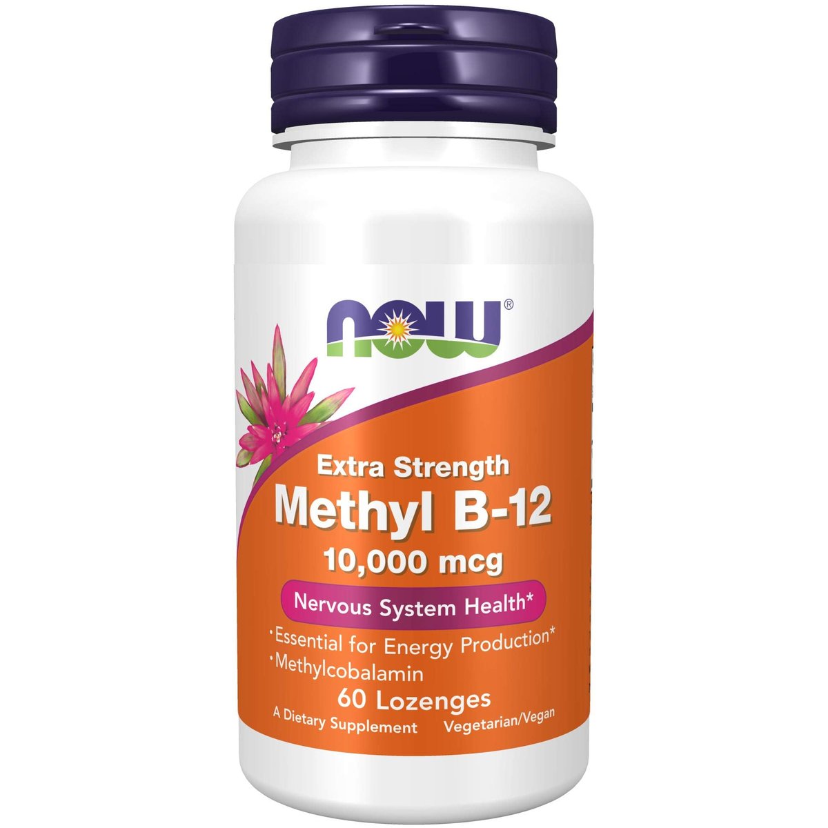 NOW Foods Methyl B-12 10.000 mcg - 60 Lutschtabletten für Nervensystem-Unterstützung