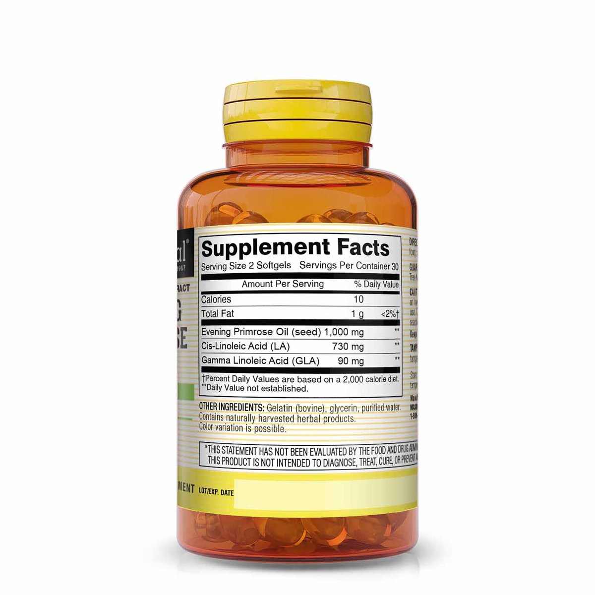 MASON NATURAL Nachtkerzenöl 1000 mg – Hormonbalance & Hautunterstützung für Frauen, reich an Omega-6 GLA & LA, PMS & Wechseljahre Ergänzung, 60 Softgels