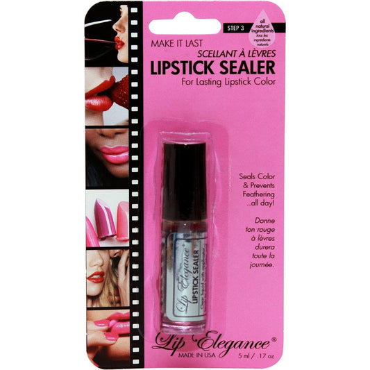 Lip Elegance Lipstick Sealer - Lang anhaltender Lippenstift-Versiegeler mit Pinselapplikator - Wasserfest, wischfest, ölbeständig - All-Day Liplock-Effekt 0,17 Fl Oz