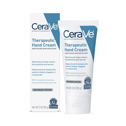 CeraVe Therapeutische Handcreme für trockene, rissige Hände mit Hyaluronsäure und Niacinamid, Duftfrei, 85 g