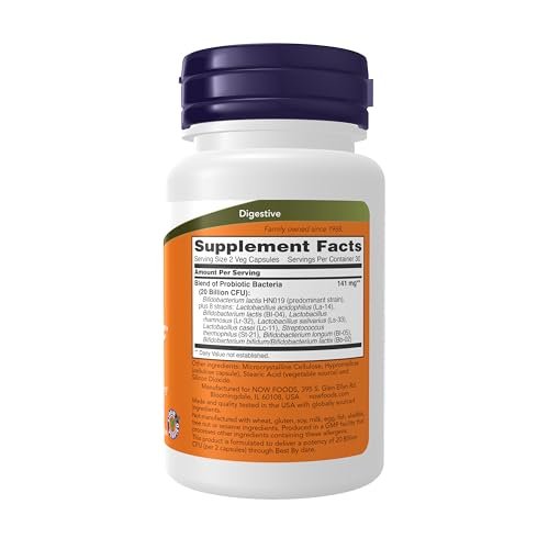 NOW Foods Klinisches GI-Probiotikum, 50+ Formel, Stammgeprüft, 60 Vegane Kapseln