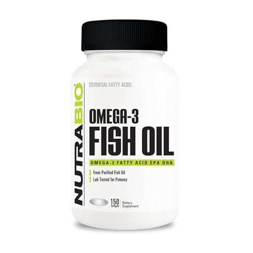 NutraBio Omega 3 Fischöl Kapseln, 2.000 mg, 150 Softgels – EPA DHA Omega-3-Fettsäuren zur Unterstützung eines gesunden Herzens