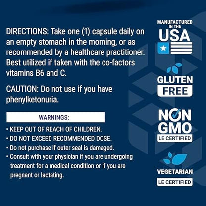 Life Extension D, L-Phenylalanin Kapseln, 500 mg – Unterstützt die Stimmung und Neurotransmitter-Gesundheit – Glutenfrei, Nicht-GVO, Vegetarisch – 100 Kapseln