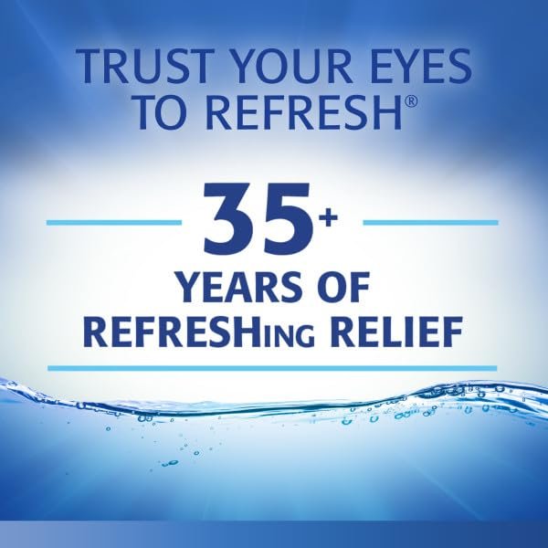 Refresh Optive Befeuchtende Augentropfen für trockene Augen, Konservierungsmittelfrei, 0,01 Fl Oz Einzeldosisbehälter, 60 Stück