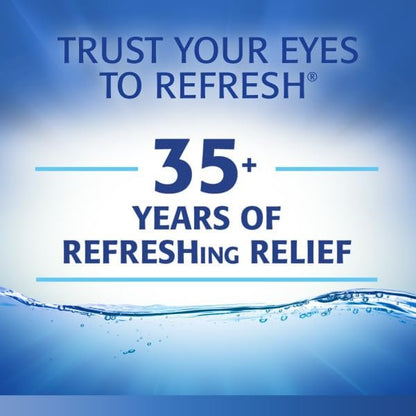 Refresh Optive Befeuchtende Augentropfen für trockene Augen, Konservierungsmittelfrei, 0,01 Fl Oz Einzeldosisbehälter, 60 Stück