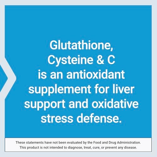Life Extension Glutathion, Cystein & C – 500 mg Vitamin C, Starkes Antioxidans zur Unterstützung der Lebergesundheit, Glutenfrei, Nicht-GVO, 100 Kapseln