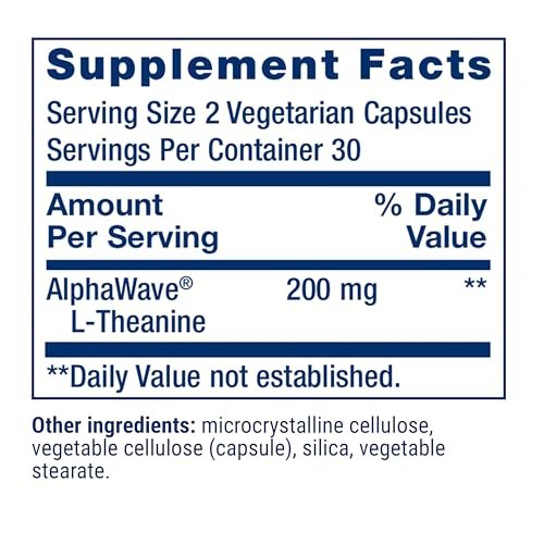 Life Extension L-Theanin – 200 mg, 60 Kapseln – Aminosäure für Ruhe, Entspannung & Stimmung – Glutenfrei, Nicht-GVO, Vegetarisch