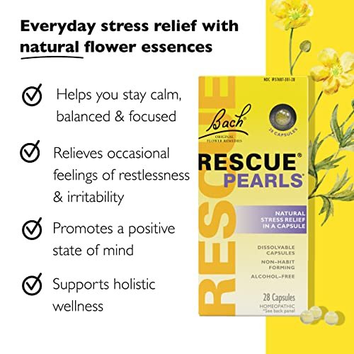 Bach RESCUE PEARLS – Natürlicher Stressabbau mit Orangen-Vanille-Geschmack, 28 Stück, glutenfrei & zuckerfrei