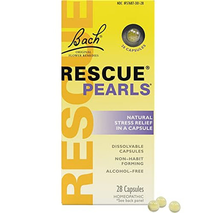 Bach RESCUE PEARLS – Natürlicher Stressabbau mit Orangen-Vanille-Geschmack, 28 Stück, glutenfrei & zuckerfrei