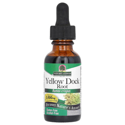 Nature's Answer Gelbwurzel (Yellow Dock) Wurzel Alkoholfrei 2000mg 30ml | Fördert Leberfunktion | Natürliche Körperentgiftung | Unterstützt Verdauung | Glutenfrei, Nicht-GVO, Vegan