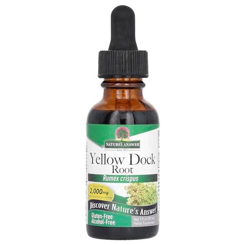 Nature's Answer Gelbwurzel (Yellow Dock) Wurzel Alkoholfrei 2000mg 30ml | Fördert Leberfunktion | Natürliche Körperentgiftung | Unterstützt Verdauung | Glutenfrei, Nicht-GVO, Vegan