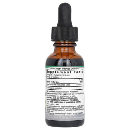 Nature's Answer Gelbwurzel (Yellow Dock) Wurzel Alkoholfrei 2000mg 30ml | Fördert Leberfunktion | Natürliche Körperentgiftung | Unterstützt Verdauung | Glutenfrei, Nicht-GVO, Vegan