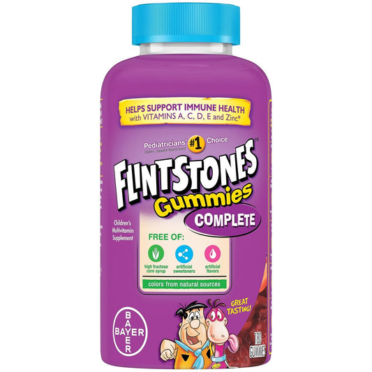 Flintstones Vitamins Complete Gummis – Kindervitamine für Kleinkinder und Kinder, Multivitamin-Gummis mit Vitamin A, B6, B12, C, E & Zink, 180 Stück