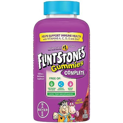 Flintstones Vitamins Complete Gummis – Kindervitamine für Kleinkinder und Kinder, Multivitamin-Gummis mit Vitamin A, B6, B12, C, E & Zink, 180 Stück