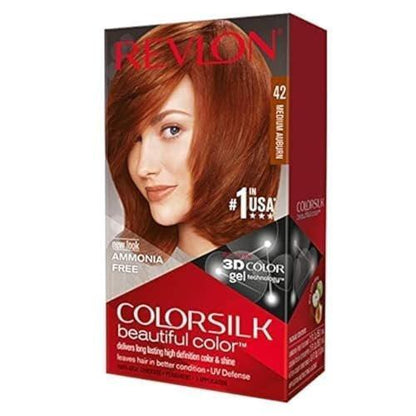 Revlon ColorSilk Haarfarbe 42 Mittelbraun mit Rotstich – 6er-Pack