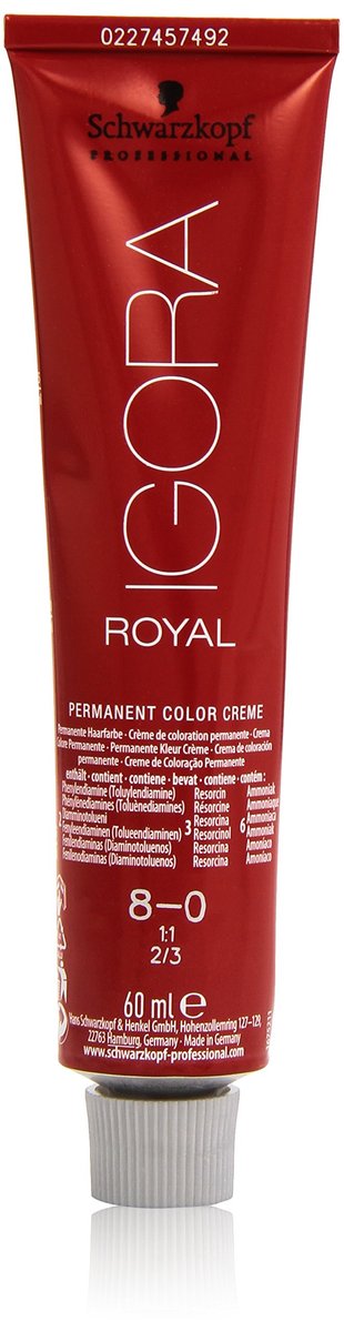 Schwarzkopf IGORA ROYAL 8-0 Hellblond Natur 60 ml