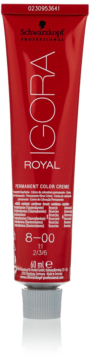 Schwarzkopf Professional Igora Royal 8-00 Hellblond Natur – 60 ml Haarfarbe