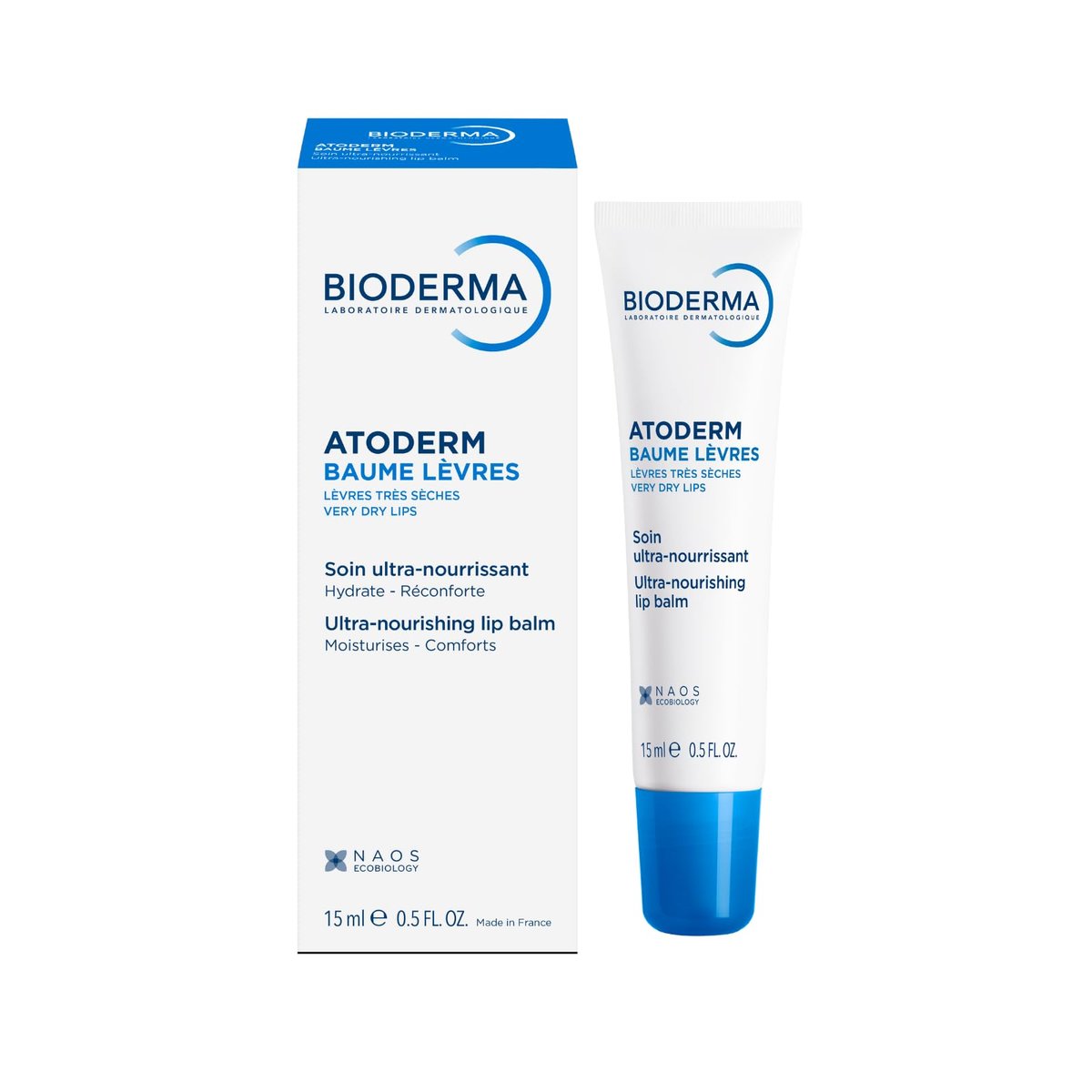 Bioderma Atoderm Lippenbalsam – Feuchtigkeitsspendender und pflegender Lippenbalsam für trockene, rissige Lippen