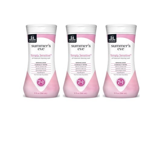 Summer's Eve Reinigungsdusche für empfindliche Haut, Simply Sensitive, 3er-Pack (3 x 267 ml)