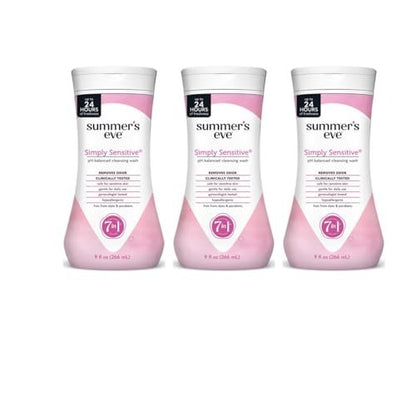 Summer's Eve Reinigungsdusche für empfindliche Haut, Simply Sensitive, 3er-Pack (3 x 267 ml)