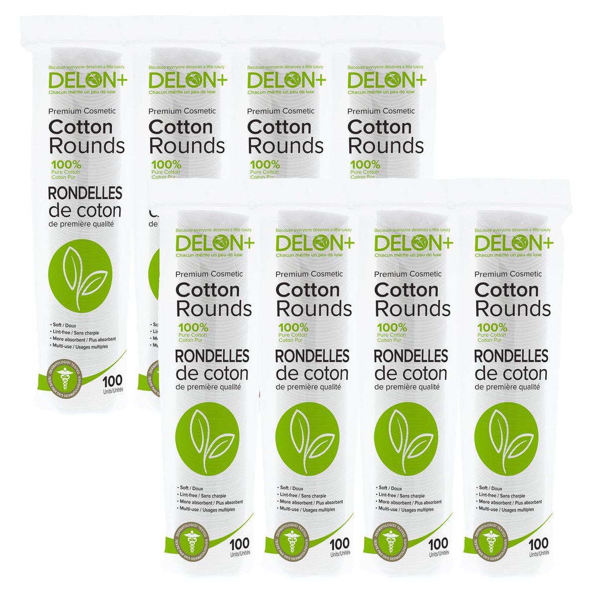 DELON Premium Kosmetik-Wattepads, 800 Stück