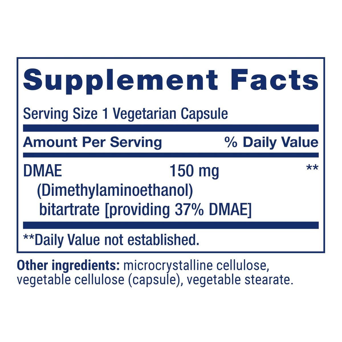 Life Extension DMAE Bitartrat – Unterstützt die Neurotransmitter-Produktion, 6-Monats-Vorrat, glutenfrei, nicht-GVO, vegetarisch, 200 Kapseln