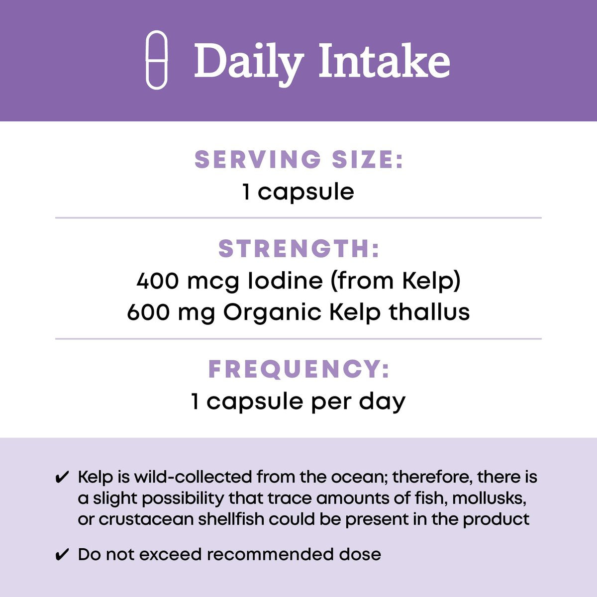 Oregon's Wild Harvest Kelp Bioaktives Nahrungsergänzungsmittel | Natürliche Jodquelle | Vegane Kapseln, 90 Stück