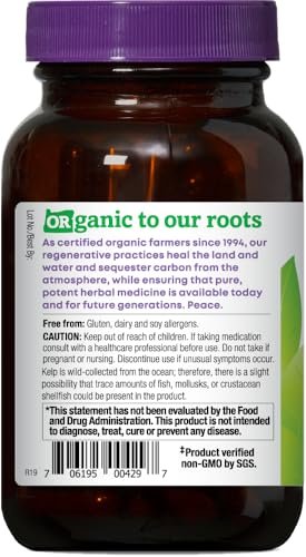 Oregon's Wild Harvest Kelp Bioaktives Nahrungsergänzungsmittel | Natürliche Jodquelle | Vegane Kapseln, 90 Stück