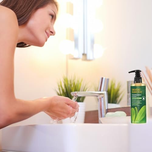 Desert Essence Gesichtsreinigung mit Teebaumöl – Natürlicher Reiniger für fettige & empfindliche Haut – 250 ml