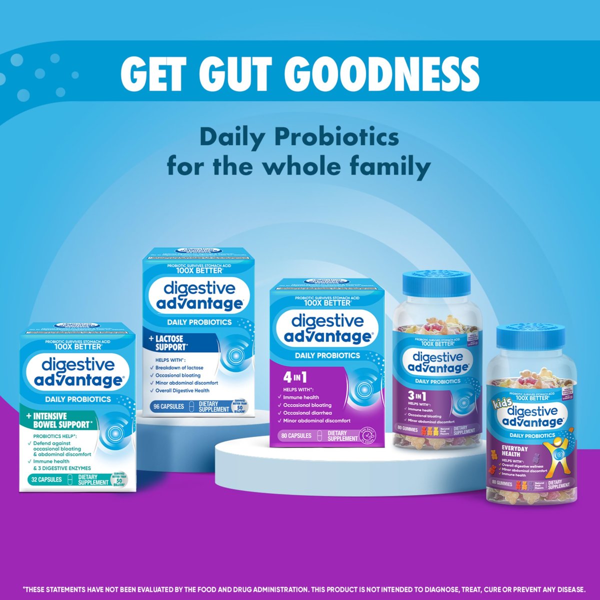 Digestive Advantage Probiotika für die Verdauungsgesundheit – Probiotische Gummis mit Vitamin D, tägliches Probiotikum für Frauen und Männer gegen gelegentliche Blähungen, leichte Bauchbeschwerden und Darmgesundheit, 80 Stück, natürliche Fruchtaromen