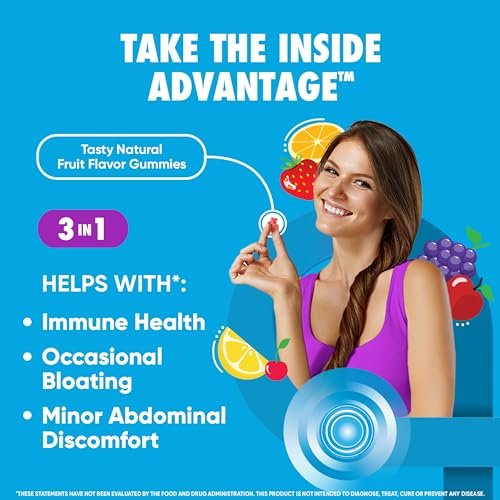 Digestive Advantage Probiotika für die Verdauungsgesundheit – Probiotische Gummis mit Vitamin D, tägliches Probiotikum für Frauen und Männer gegen gelegentliche Blähungen, leichte Bauchbeschwerden und Darmgesundheit, 80 Stück, natürliche Fruchtaromen